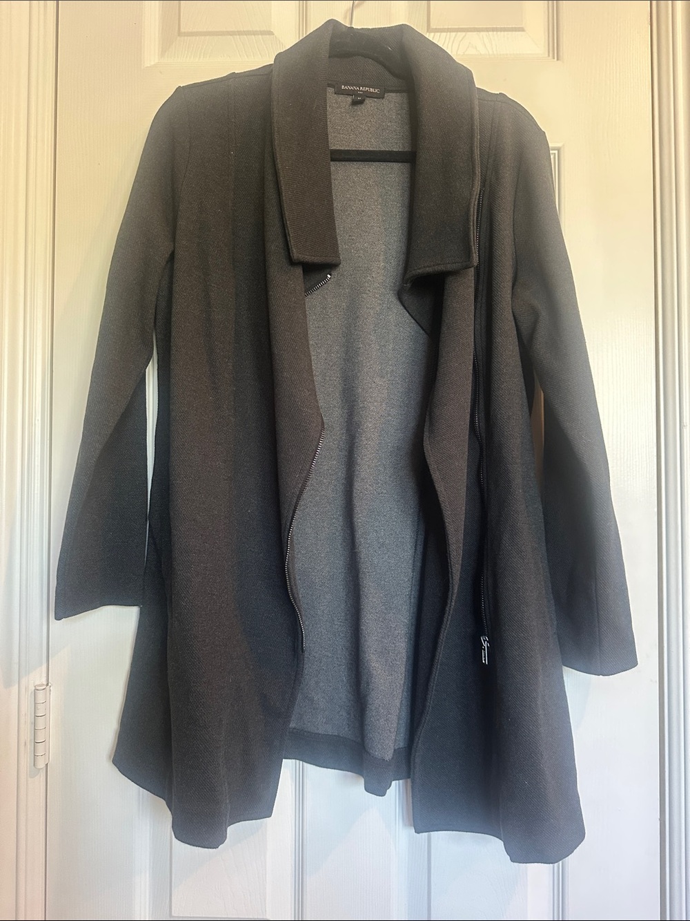 Banana Republic Women's Charcoal Gray Draped Trench Blazer Coat. Medium. NWOT.